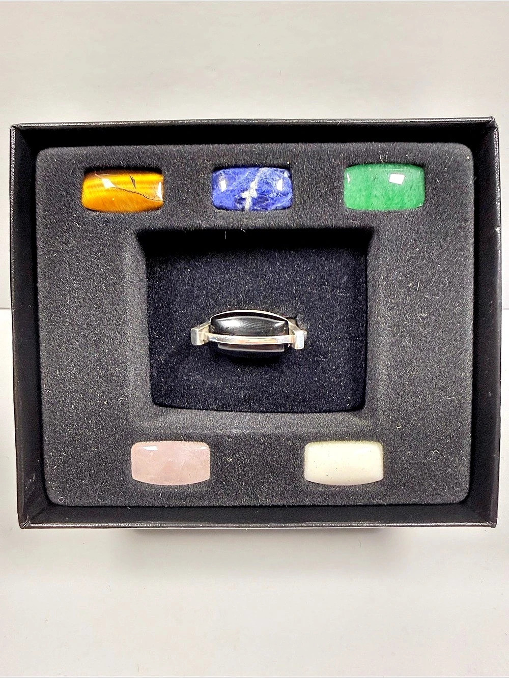 Interchangeable Black Stone Statement Ring Size 7 1/2